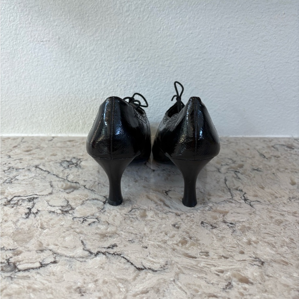 Etienne Aigner Black Patent Leather Heels - Picture 5 of 7